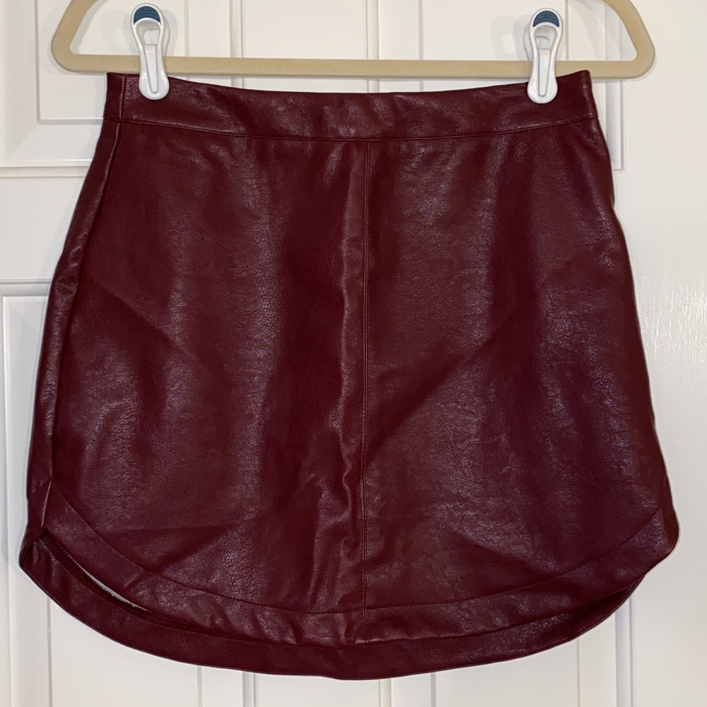 Maroon Leather Skirt (M) from local boutique